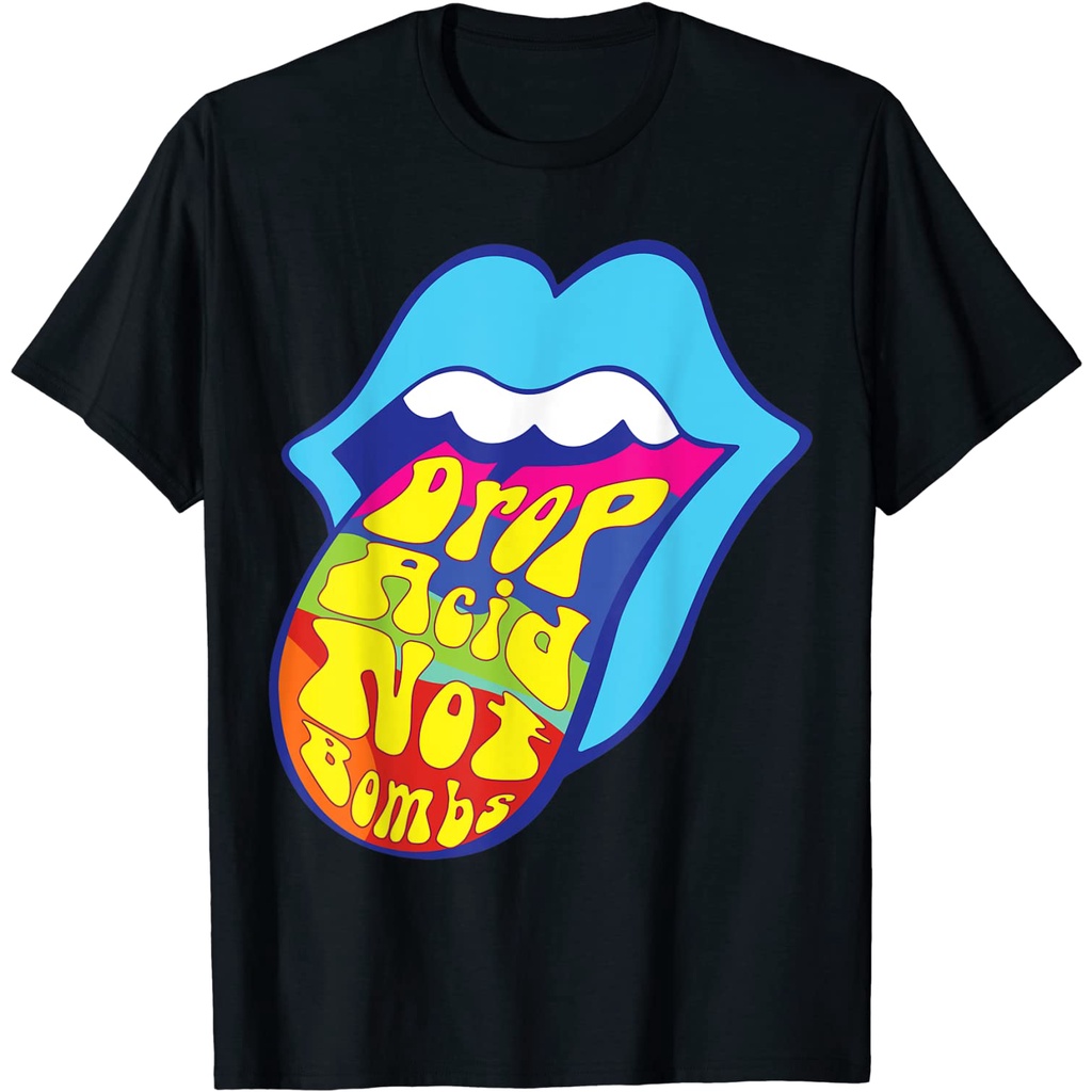 Drop Acid Not Bombs Trippy Tongue LSD T-Shirt