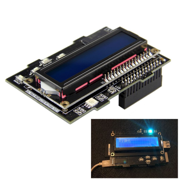 Negative 16 x 2 LCD + Keypad Kit RGB Backlit For Raspberry Pi