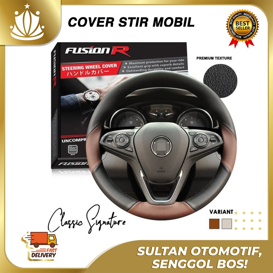 Sarung Stir Mobil FUSION R / Cover Stir Classic Signature UNIVERSAL