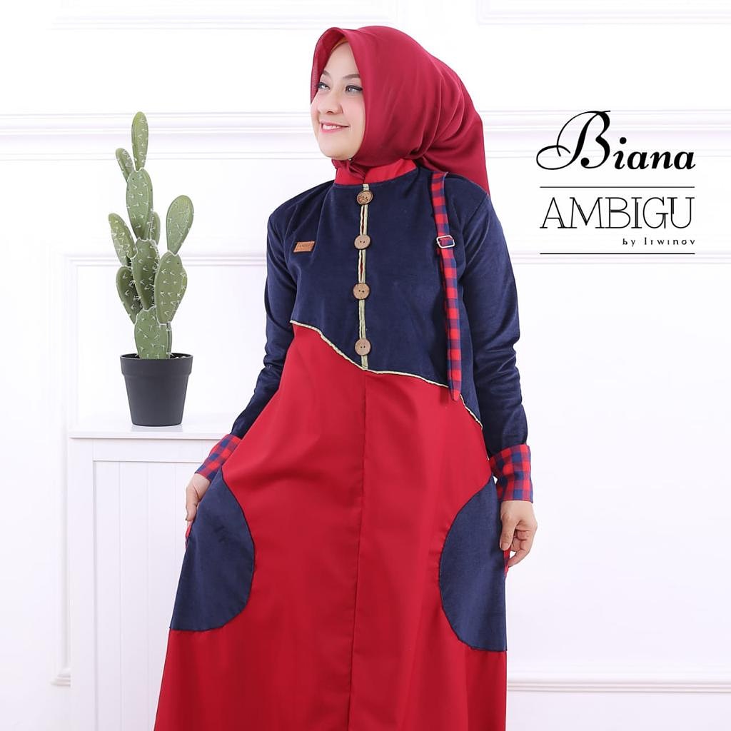 DRESS PANJANG MAXI MAXY GAMIS, BIANA, AMBIGU By IRWINOV, Baju Pakaian Busana Wanita Perempuan Cewek 
