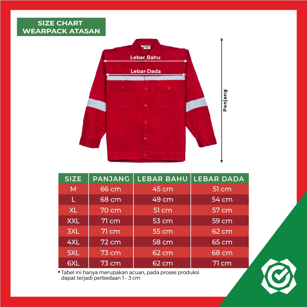 Atasan Lengan Panjang Baju Safety Wearpack IMJ M-2XL