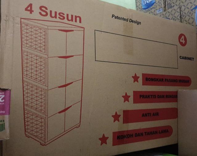 Lemari Plastik Lemari Pakaian Homey Premium Jerpah Susun 4 (jumbo)