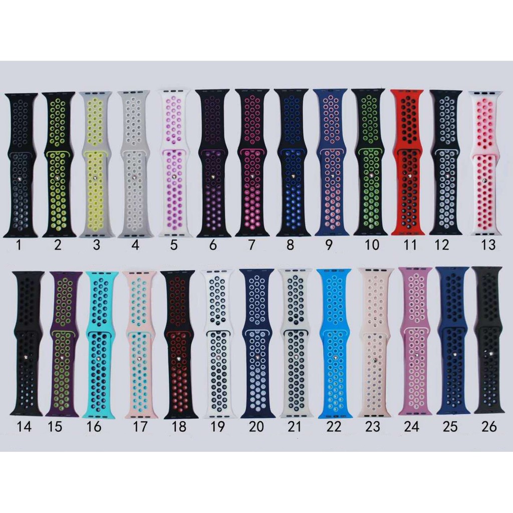 Breathable Strap Watch Tali Jam Tangan Sport Band 2 Color Dua Warna APPLE WATCH NIKE