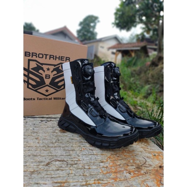 Sepatu Pdl Pm Provost Tni Tali Putar Baja Full Kulit Sapi Merk Brotrher