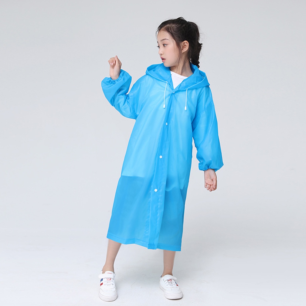 ❤GTB❤ Jas Hujan Anak Karakter Hoodie Murah EVA Ponco Lengan Polos R758