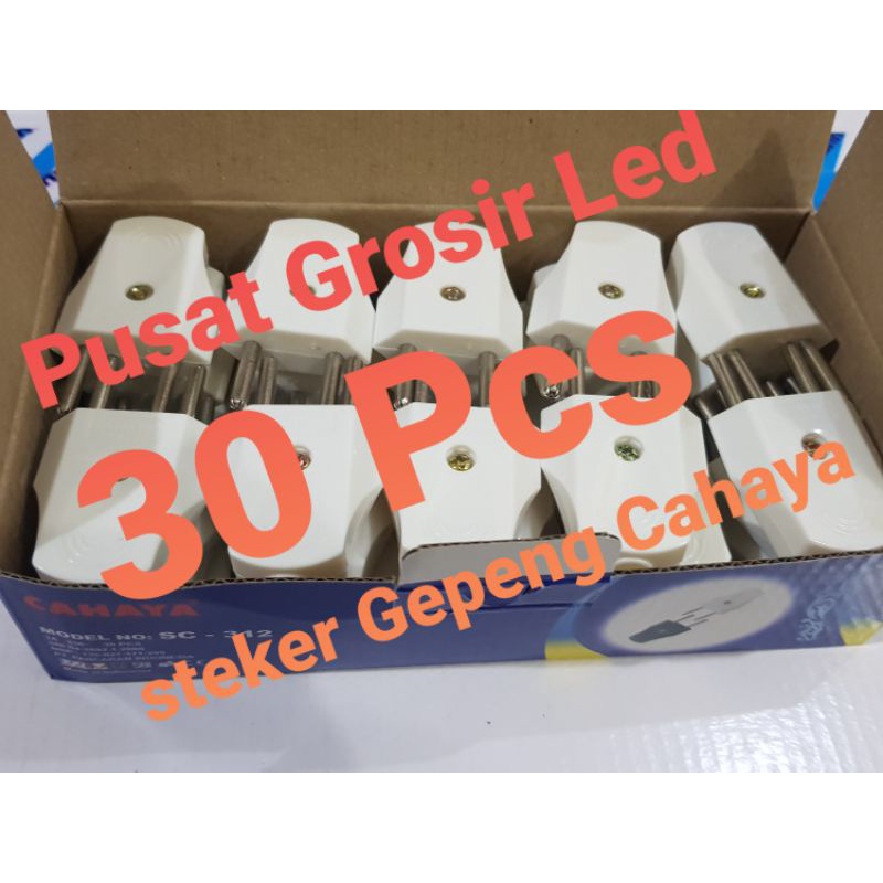 Paket 30 pcs Steker Gepeng Putih Cahaya SC 312