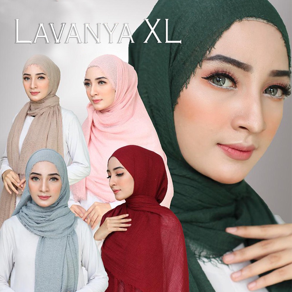 Hijab muslimah Pashmina Lavanya XL crinkle