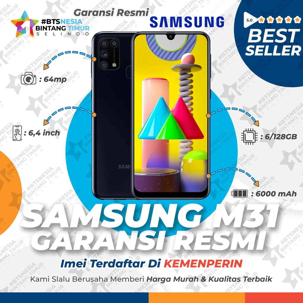 SAMSUNG GALAXY M31 6/128 GB GARANSI RESMI 1 TAHUN | Shopee