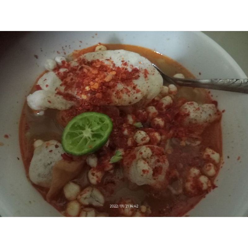 

bakso aci ayam suwir kuah mercon