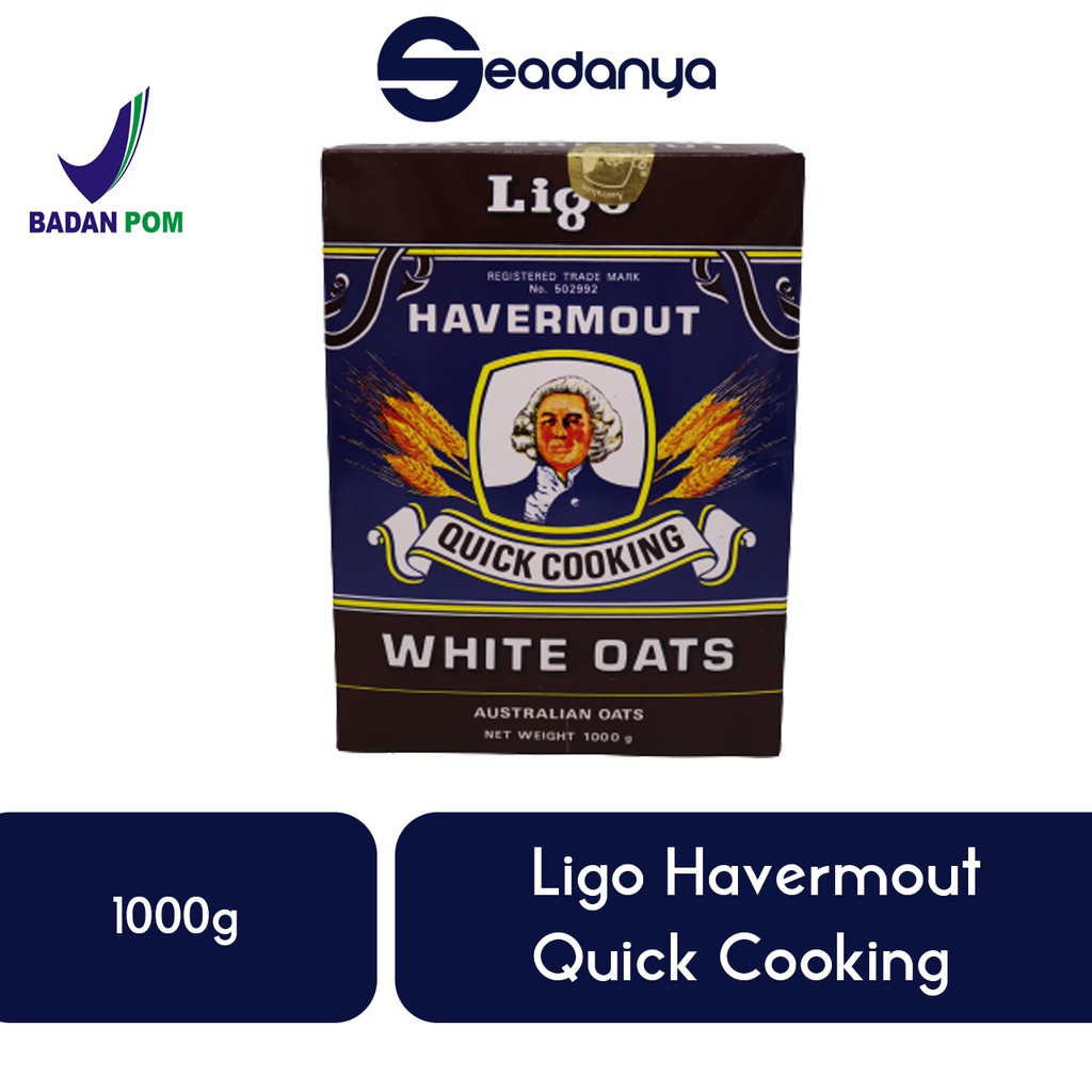 

Havermout Bagus untuk Jantung Quick Cooking White Oat 1000gram Ligo Havermut Cereal Kesehatan- BPOM