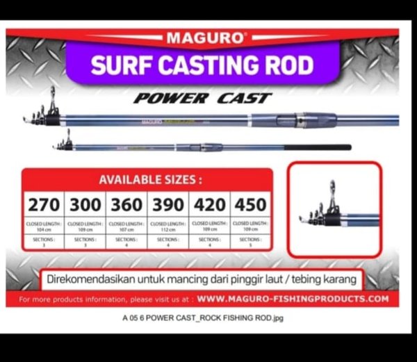 joran maguro surf casting power cast 420 surf pasiran carbon
