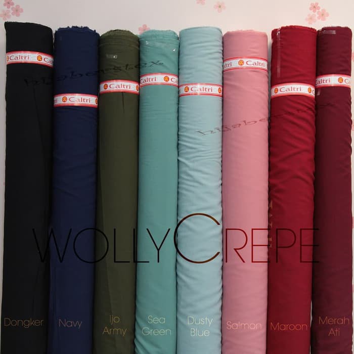 Hijab Meter Kain WollyCrepe Caltri Kualitas Premium Original