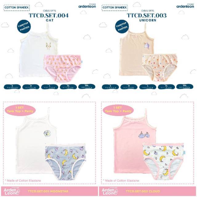 ARDEN &amp; LEON TANKTOP PAKAIAN DALAM &amp; CD CELANA DALAM SETELAN ANAK PEREMPUAN GIRL SET