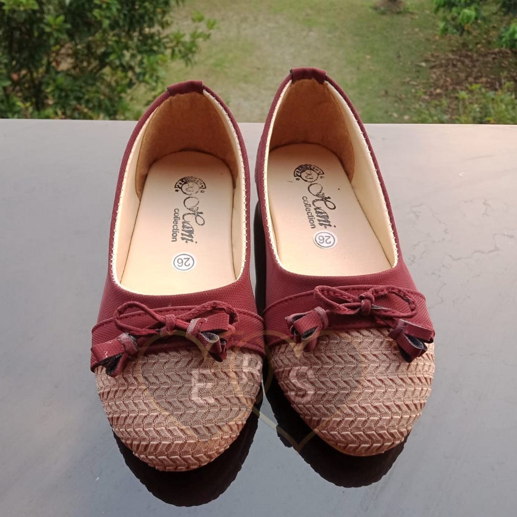 TOKOERS SBA03 31-35 Sepatu Balet, Flatshoes Anak Perempuan Umur 7 8 9 10 thn - Motif Pita Rajut