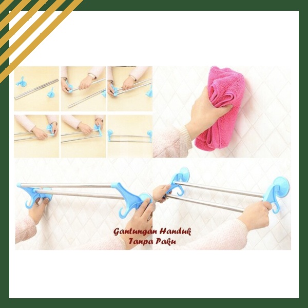 Gantungan Handuk Tanpa Paku Hanger Handuk Rak Gantungan Handuk