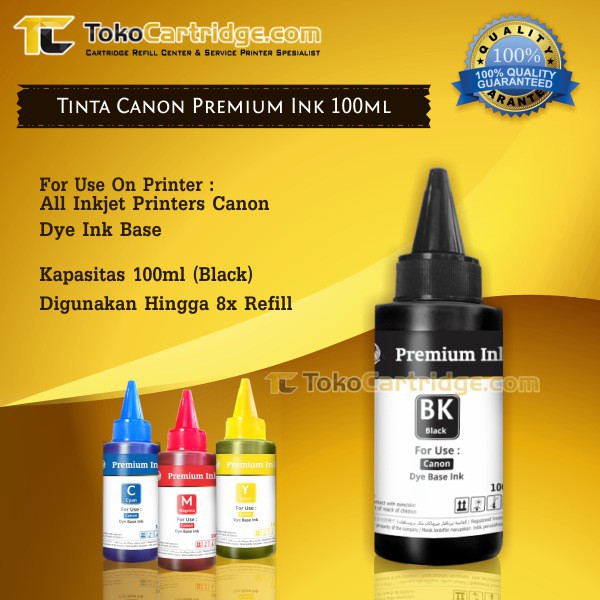 Tinta refill isi ulang printer Inktank Canon G1000 G1010 G2000 G2010 G3000 G3010 G4000 G4010 Infus