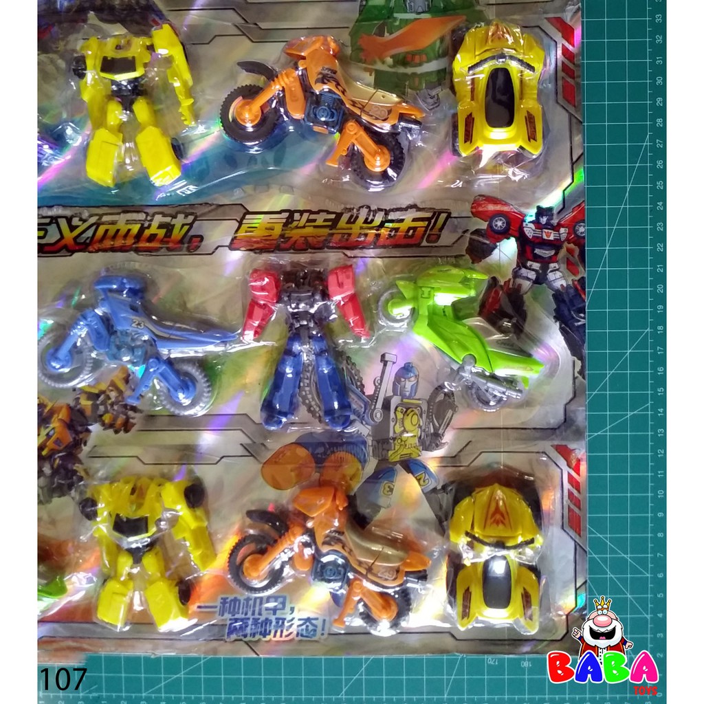 Mainan Anak Robot Action Figure Transformer Motor Bot Plastik Kecil