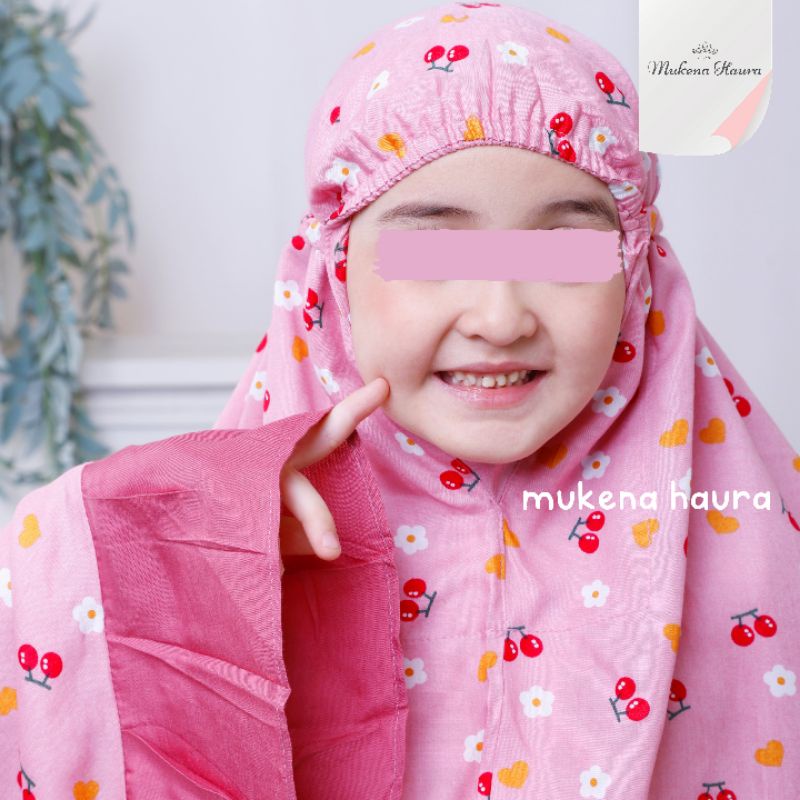 Mukena Anak Perempuan Cherry Mukena Anak Rayon Usia 6 7 8 9 10 11 12 Tahun Telekung Mukenah Anak