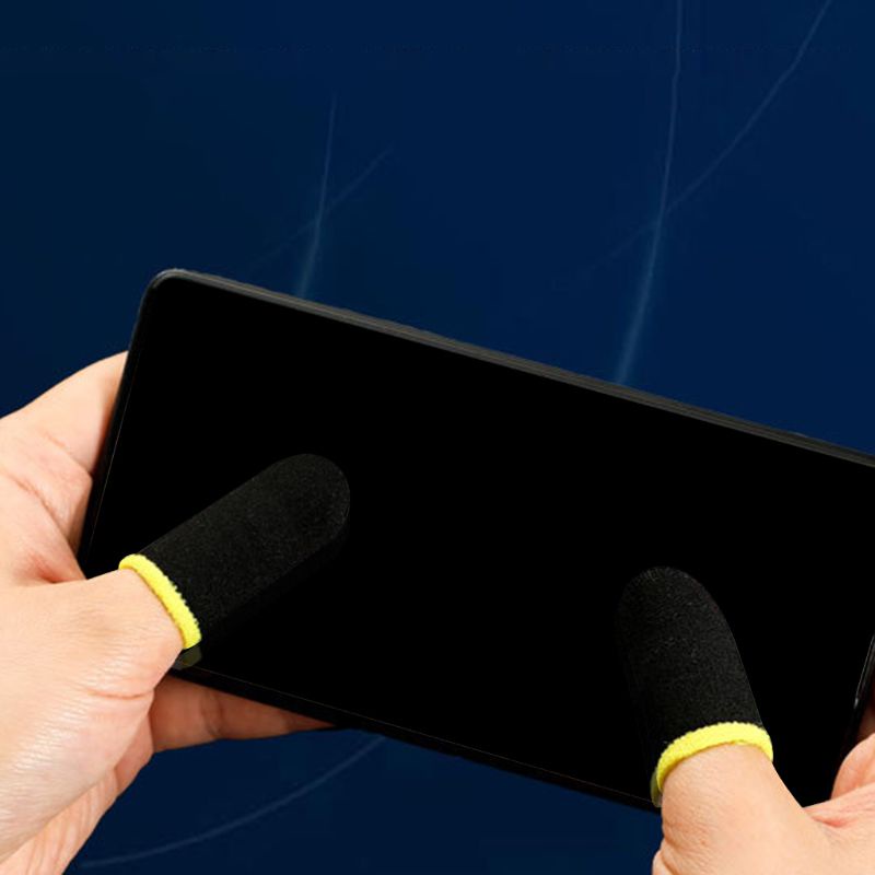 Btsg 1pasang Sarung Tangan Jari Serat Karbon Non-slip Breathable Finger Gaming Gloves Untuk Android/iOS Handphone/Tablet