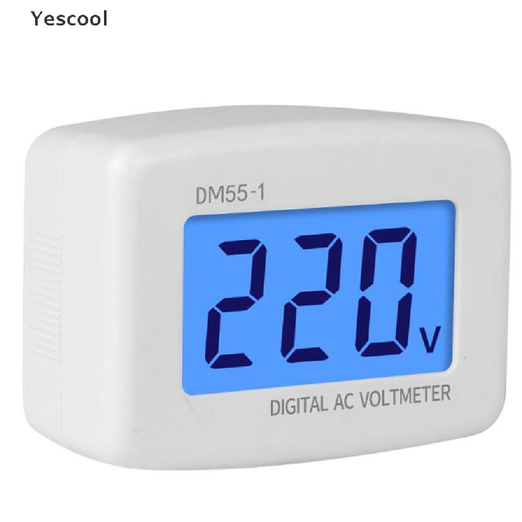 Yescool AC 80-300V Digital Voltmeter EU US Plug DM55-1 Socket Voltage Tester LCD Display .