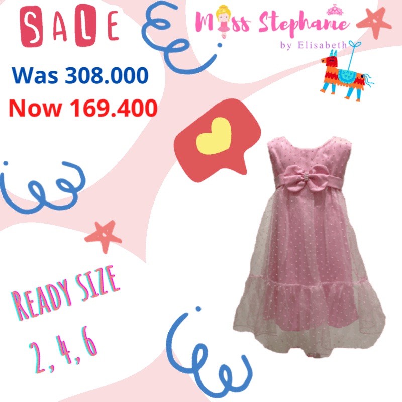 Dress Organza Pita Pink