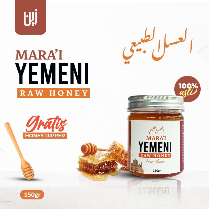 Madu Marai Yaman Asli Zeen Mara'i Yemeni Raw Honey Premium Original - ANTIOKSIDAN - MADU IMUNITAS TUBUH - STAMINA - ATASI LAMBUNG - ATASI INFEKSI SALURAN PERNAFASAN, ASAM LAMBUNG - GANGGUAN PENCERNAAN