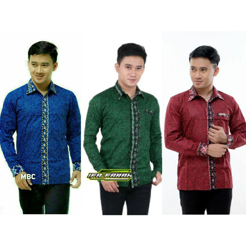 BSWART Batik HRB026 kenongo Hem Panjang Padi Pekalongan M L XL Batik Pria MURAH Modern Grosir