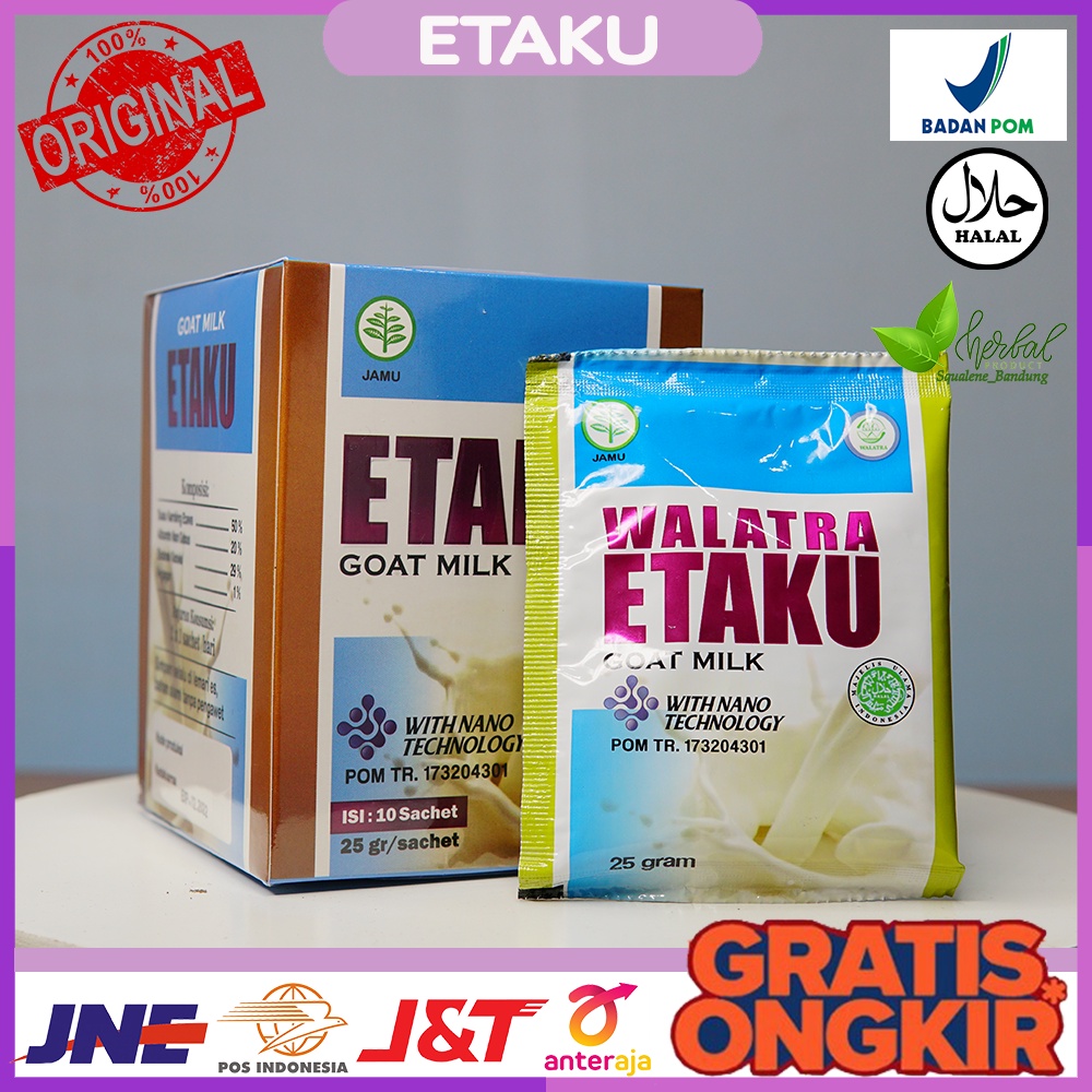 

Susu Kambing ETAKU Etawa Goat Milk Asli 100% Original With Teknolgi Nano - Susu Bubuk Multikhasiat - Bersertifikat Halal MUI & BPOM - Bergaransi Uang Kembali JIka Terbukti PALSU - Selalu Ready Stok - Dikirim di Bandung