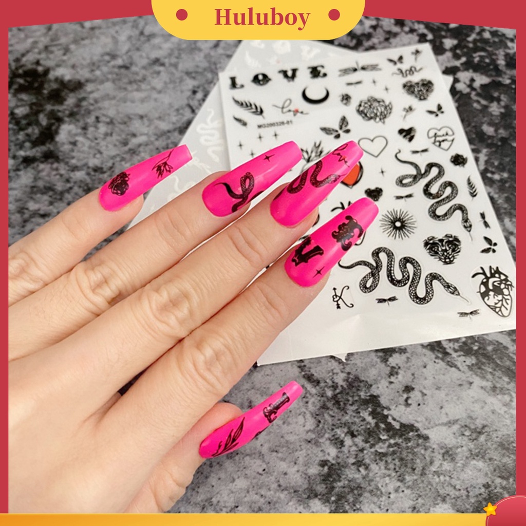 Huluboy Huluboy♡ 3pcs / Set Stiker Kuku 3D Bentuk Uang Dollar Untuk Dekorasi Manicure