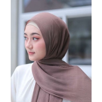 Jilbab Pashmina Plisket Full Plisket PREMIUM (Ria Ricis) Tanpa Lipatan Tengah | Kerudung Pashmina Plisket Lidi | Jilbab Pashmina MURAH BISA COD