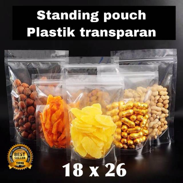 Plastik standing pouch Bening| plastik transparan ziplock