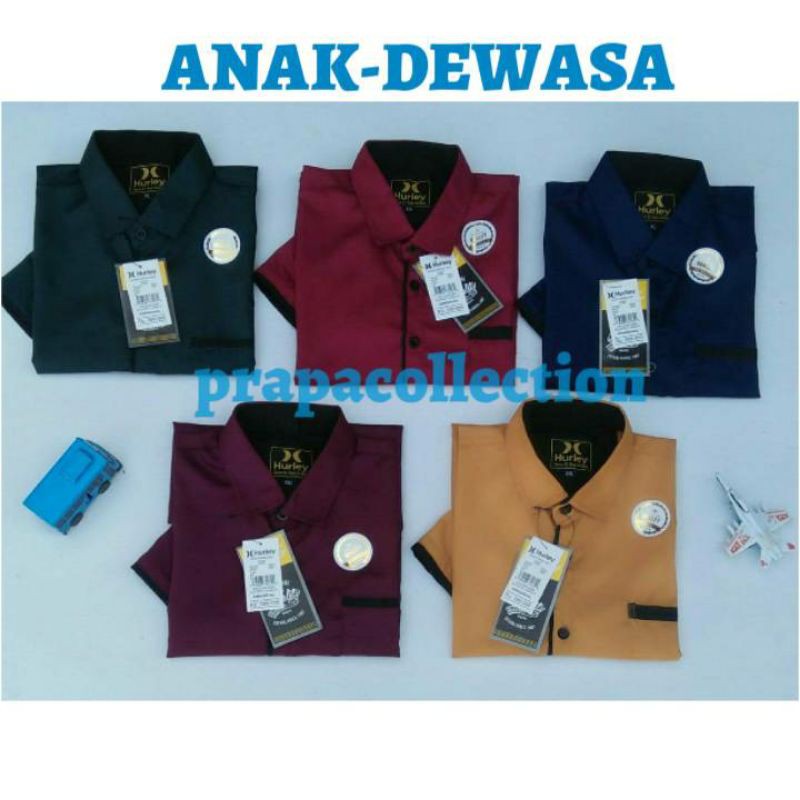 Kemeja Anak - Ayah Polos Warna list Lengan Pendek Size 1-10 Tahun - KATUN TOYOBO PREMIUM