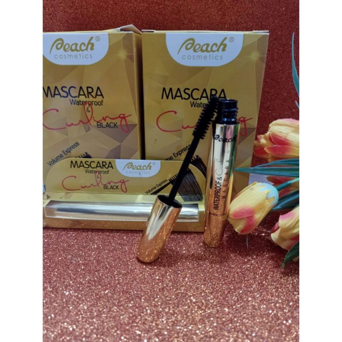 ⭐BAGUS⭐PEACH MASCARA WATERPROOF CURLING / MASKARA BLACK