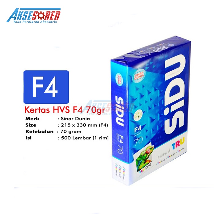 

KERTAS HVS F4 70 G SINAR DUNIA [1 RIM/500 LEMBAR] UNTUK PRINT DAN FOTOCOPY