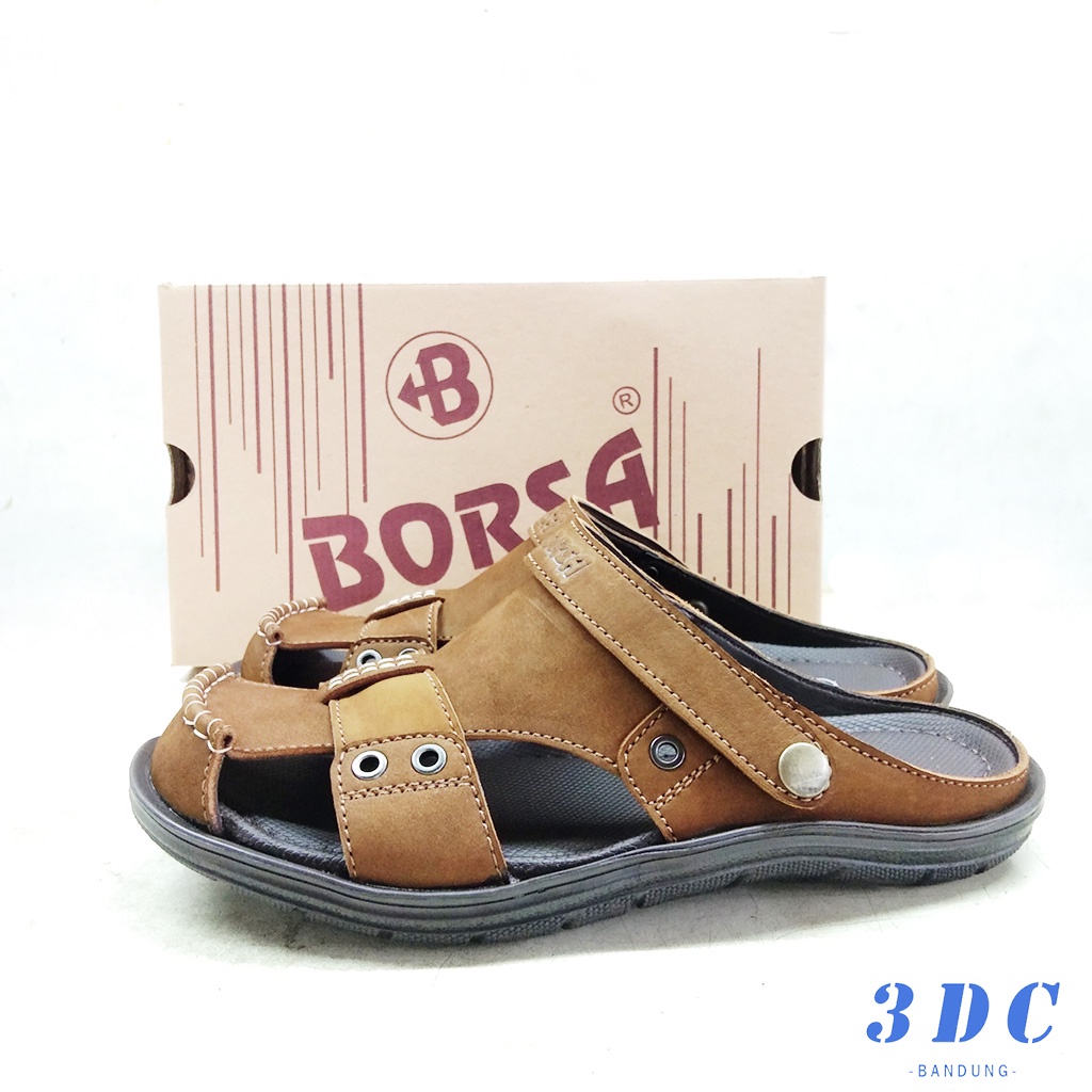 SANDAL KULIT BORSA KIMBAY - ORIGINAL SANDAL SEPATU KULIT PRIA UKURAN DEWASA