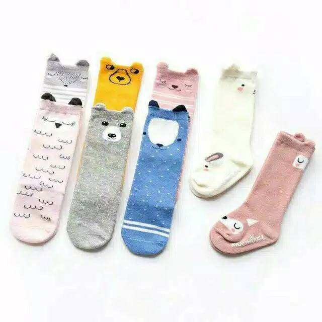 Kaos kaki bayi panjang karakter / kaos kaki anak anti slip fashion