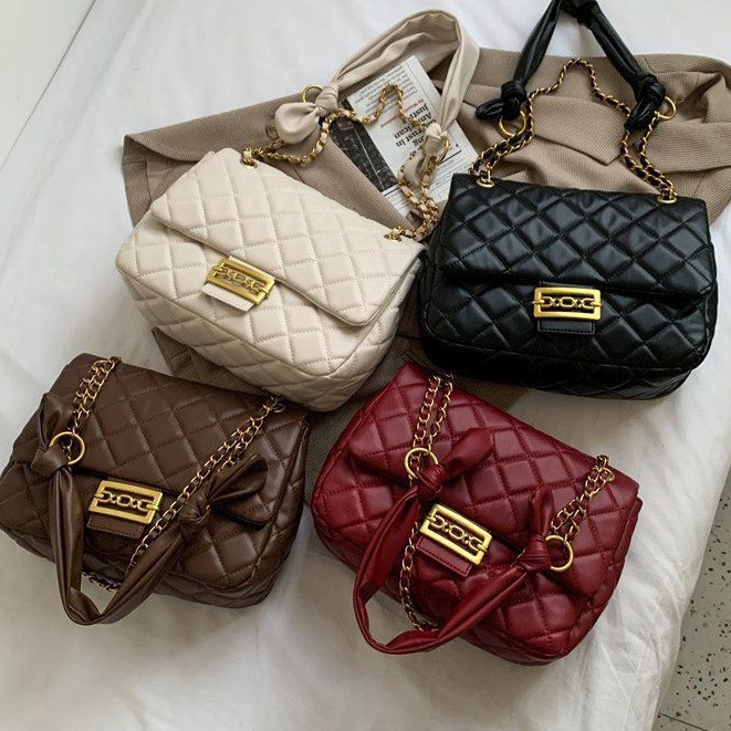 BJ15406 - BLACK/COFFEE/RED/WHITE - TAS IMPORT BAHU SLEMPANG SHOULDERBAG SALE TAS WANITA FASHION IMPORT MODIS ELEGAN TERMURAH TERLARIS TERBARU BAGSTORE JAKARTA TAS BATAM ELJ5406