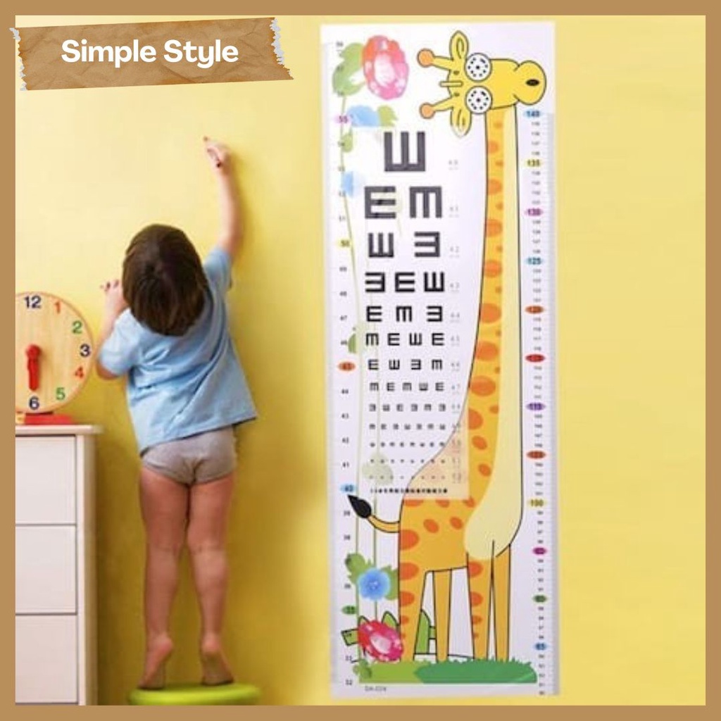 SIMPLE STYLE  Sticker Dinding Pengukur Tinggi Badan Karakter Grow Up Wall Sticker Wallpaper