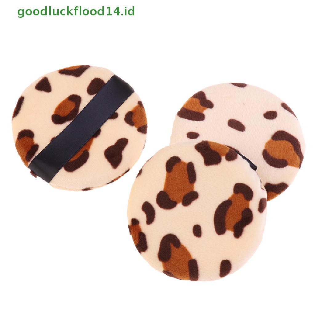 (GOOGFOUR) Spons Puff Bedak Tabur Motif Leopard Untuk Makeup