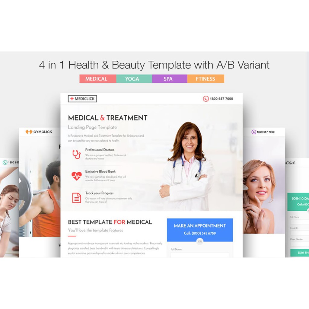 Landing Page - Medical, Spa, Yoga & Fitness Landing Page Template