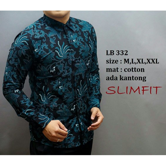 KEMEJA BATIK SLIM FIT/BATIK PRIA SLIM FIT/BAJU BATIK SLIM FIT LB332
