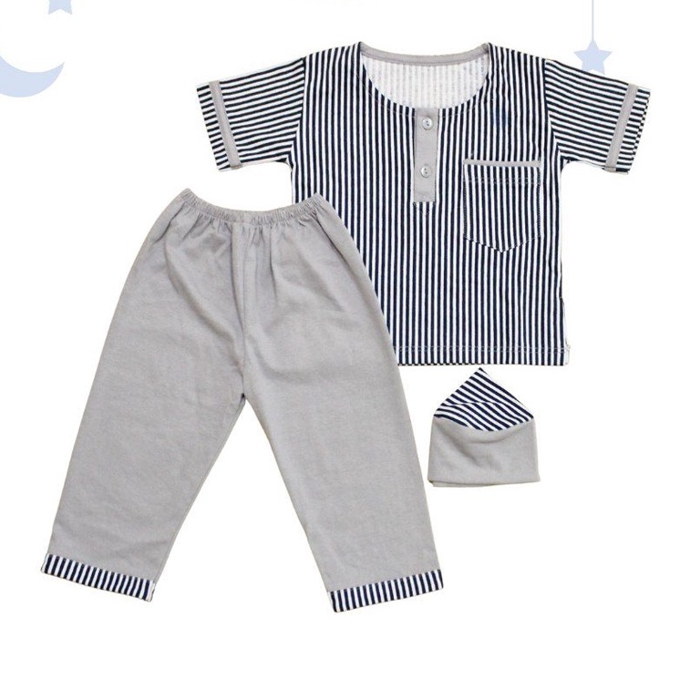 RAMADHAN SALE !!! BAJU BAYI KOKO VINATA LENGAN PENDEK motif STRIPY - BAJU SET KOKO ANAK LAKI-LAKI