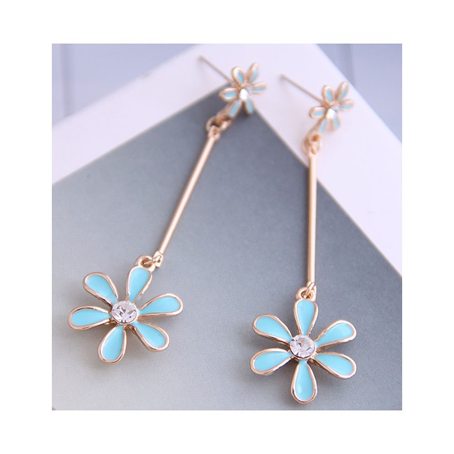 lRC Anting Tusuk Fashion Dripping Diamond Flower Alloy A6135X