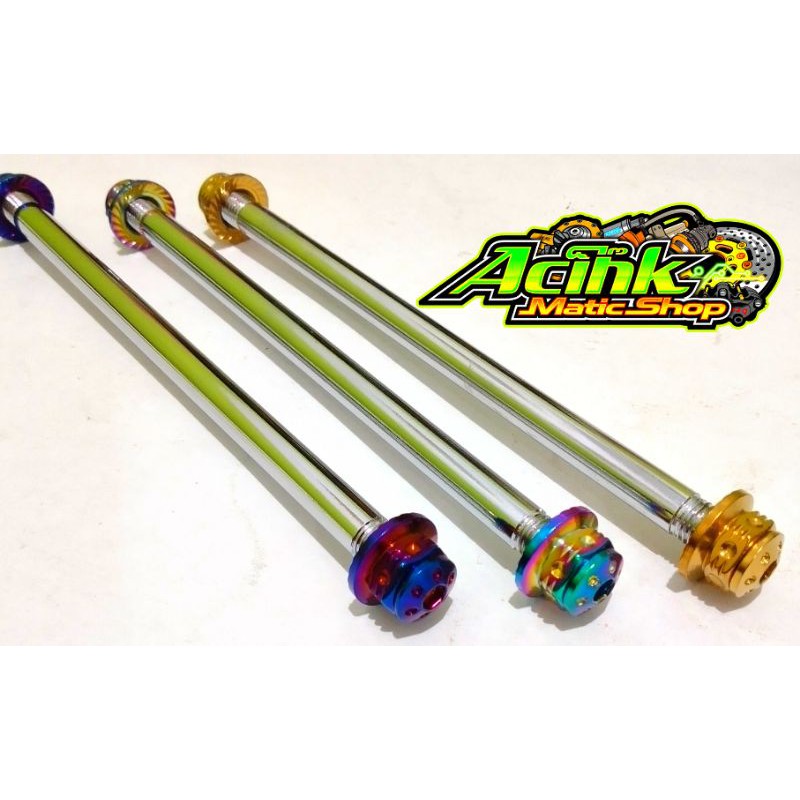 As roda depan probolt yamaha / as probolt roda depan yamaha rainbow gold blue