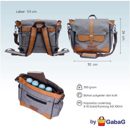 GABAG - Cooler Bag - Thermal Bag ADINA Backpack Tas ASI Bayi Diaper FREE 2 ice gel 500gr