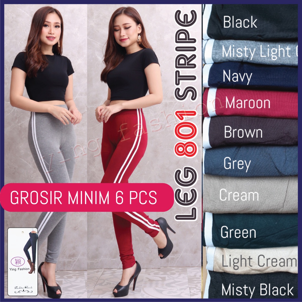 [Grosir Minim 5 pcs ] Legging Stripe 801 / Legging import fashion wanita / legging senam wanita / legging fashion wanita