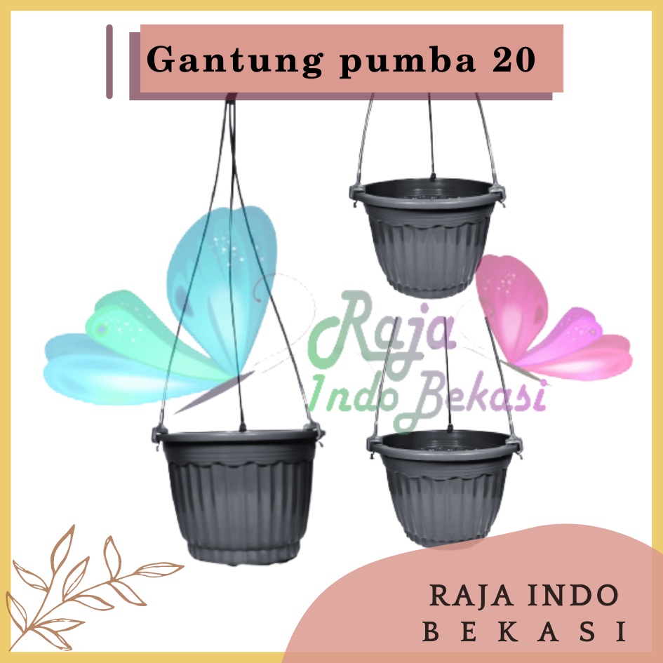 Pot Gantung Pumba 20 Hitam - Pot Gantung Dinding Anggrek 20 Murah Unik