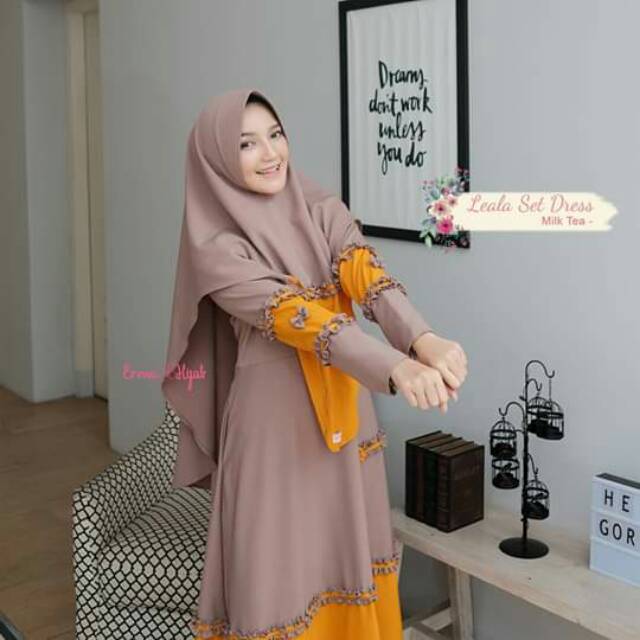 Ermahijab Laela set dress ORI ERMA HIJAB ( ready s )
