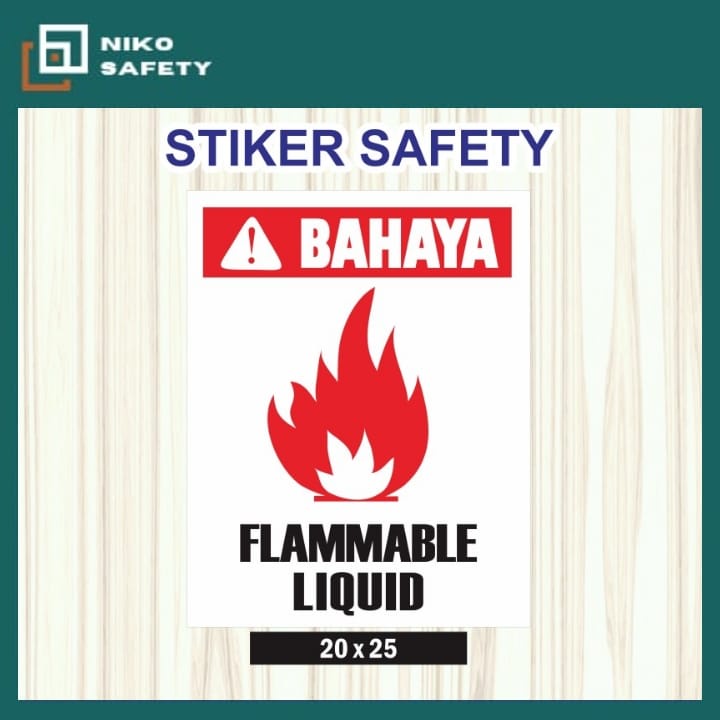 

Sticker Safety Sign / Stiker Bahaya Flammable Liquid B3 Bahan Bahaya / Sticker Custom Nico Safety