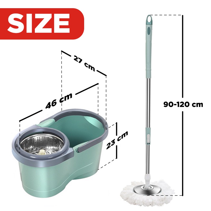 Alat Pel Lantai Mop Dengan Rol Praktis Kain Pel Putar Spin Mop 6L Bucket Ultra Mop | Room cleaner